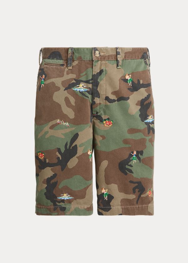 Men's Polo Ralph Lauren Relaxed Embroidered Camo Shorts | 270486SAF